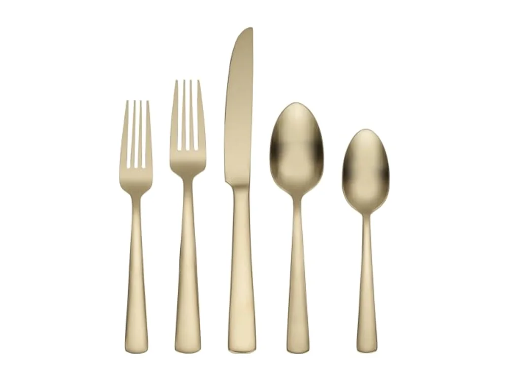 Aptitude Champagne Satin 20-Piece Flatware Set