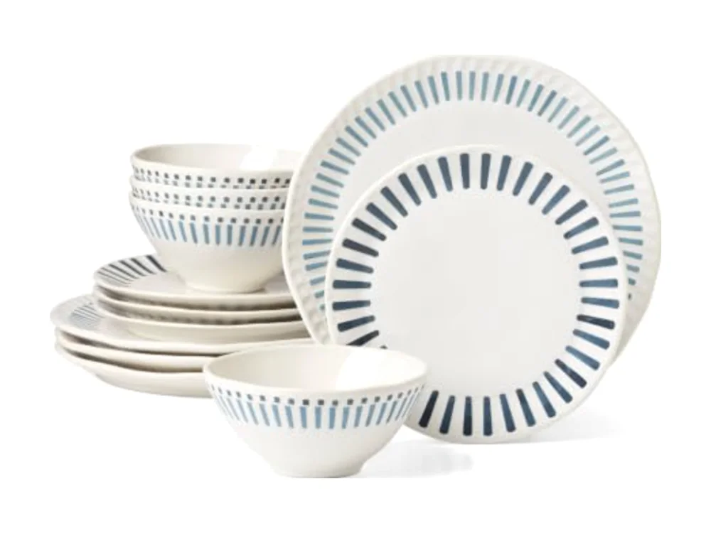 Artisanal Stripe 12 Piece Dinnerware Set