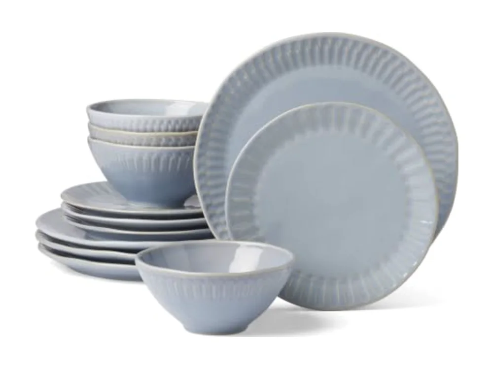 Artisanal Stripe Blue 12 Piece Dinnerware Set