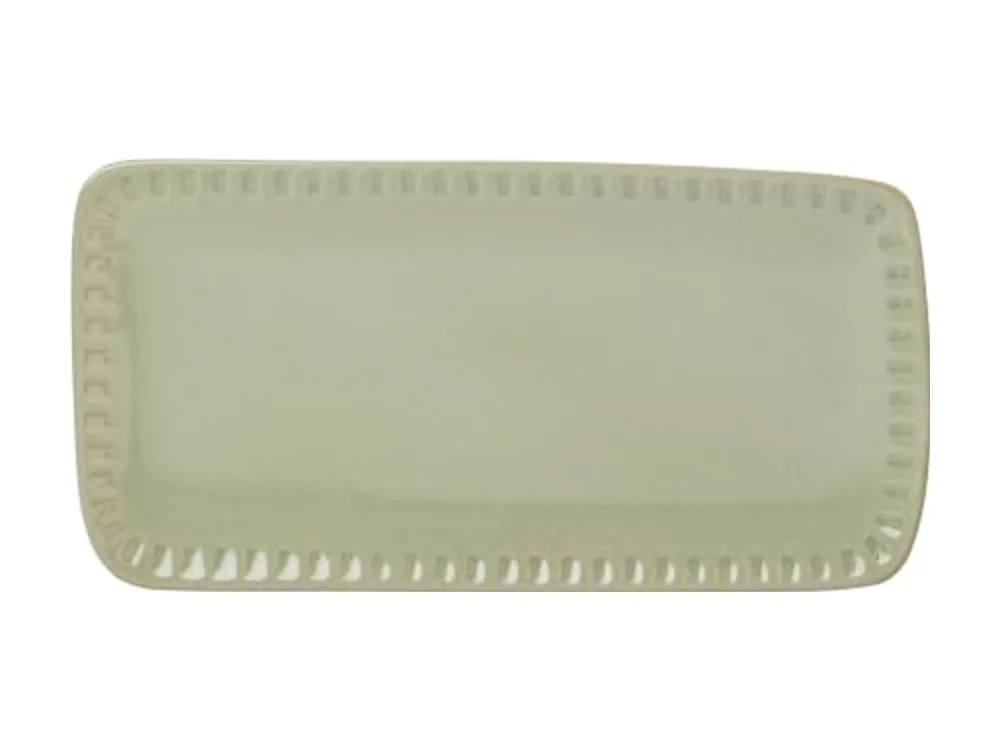 Artisanal Stripe Green Hors Doeuvres Tray