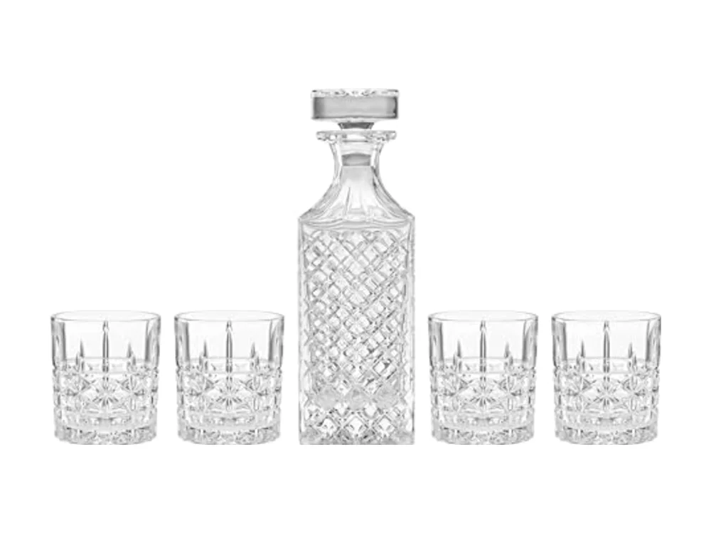 Drinkware Apollo 5-Piece Whiskey Decanter & Glass Set
