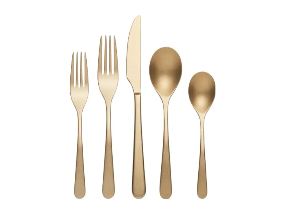 Kenbrook Champagne Tumbled 20 Piece Everyday Flatware Set