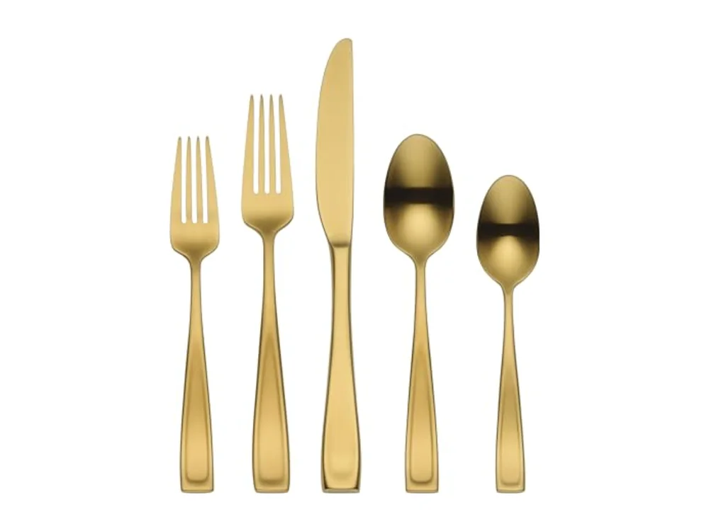 Moda Gold Satin 20 Piece Flatware Set