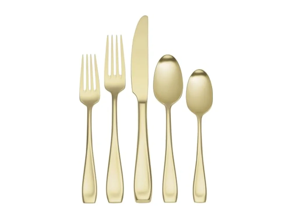 Moda Satin Champagne 20 Piece Fine Flatware Set