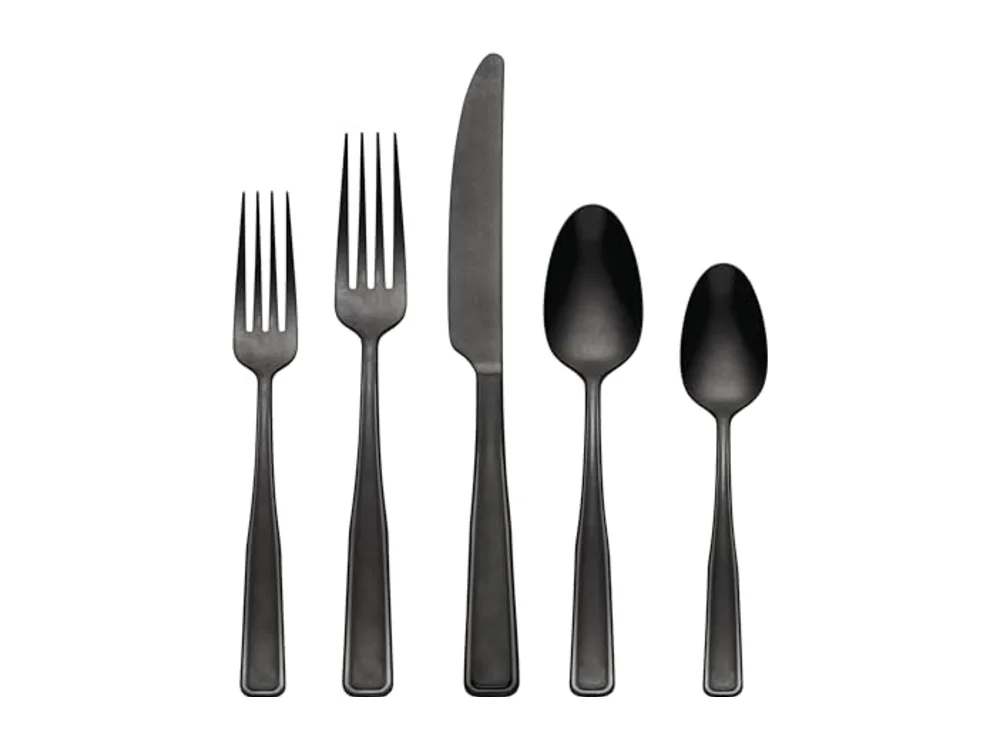 Reid Vintage Black Tumbled 20 Piece Flatware