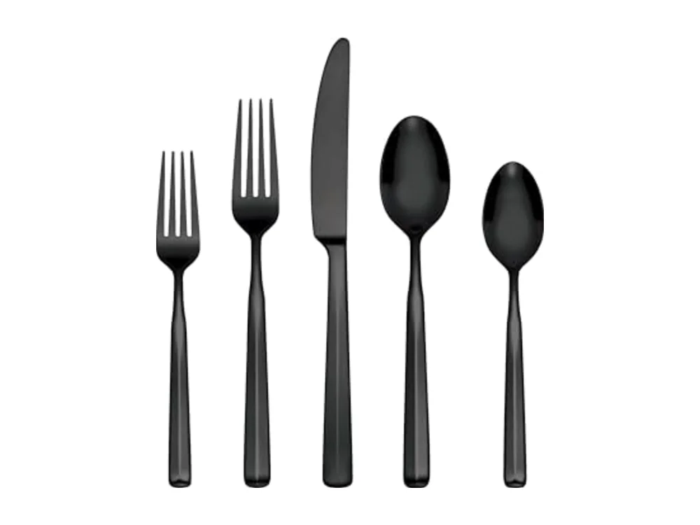 Ryder Satin Black 20-Piece Flatware Set