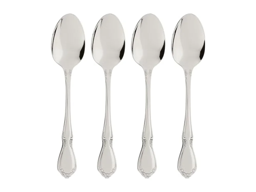 Spoons Silverware Chateau Fine Flatware 4-Piece Teaspoons Set
