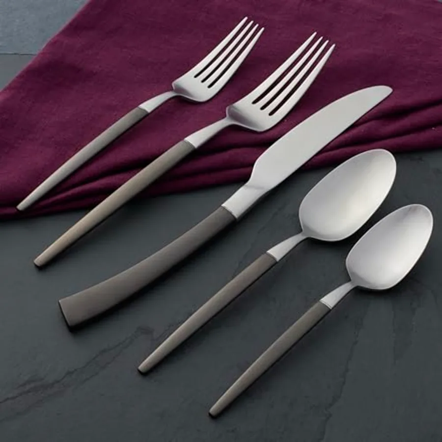 Adjacent Midnight 20 Piece Everyday Flatware Set view 3