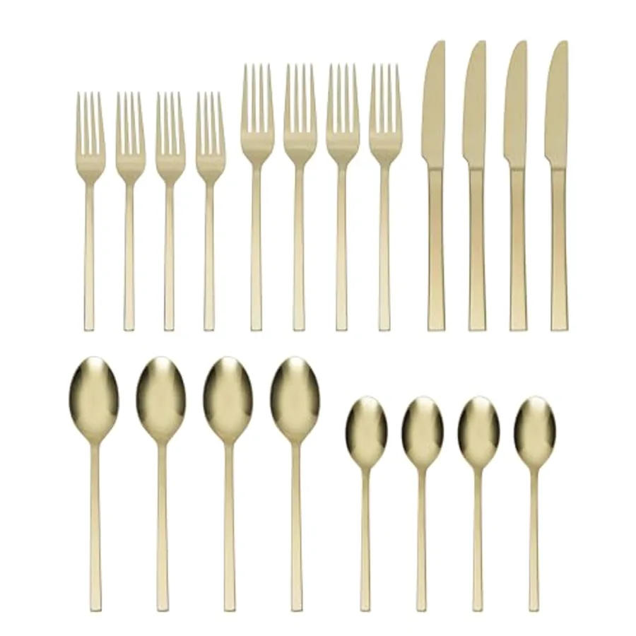 Allay Champagne 20 Piece Everyday Flatware Set view 3