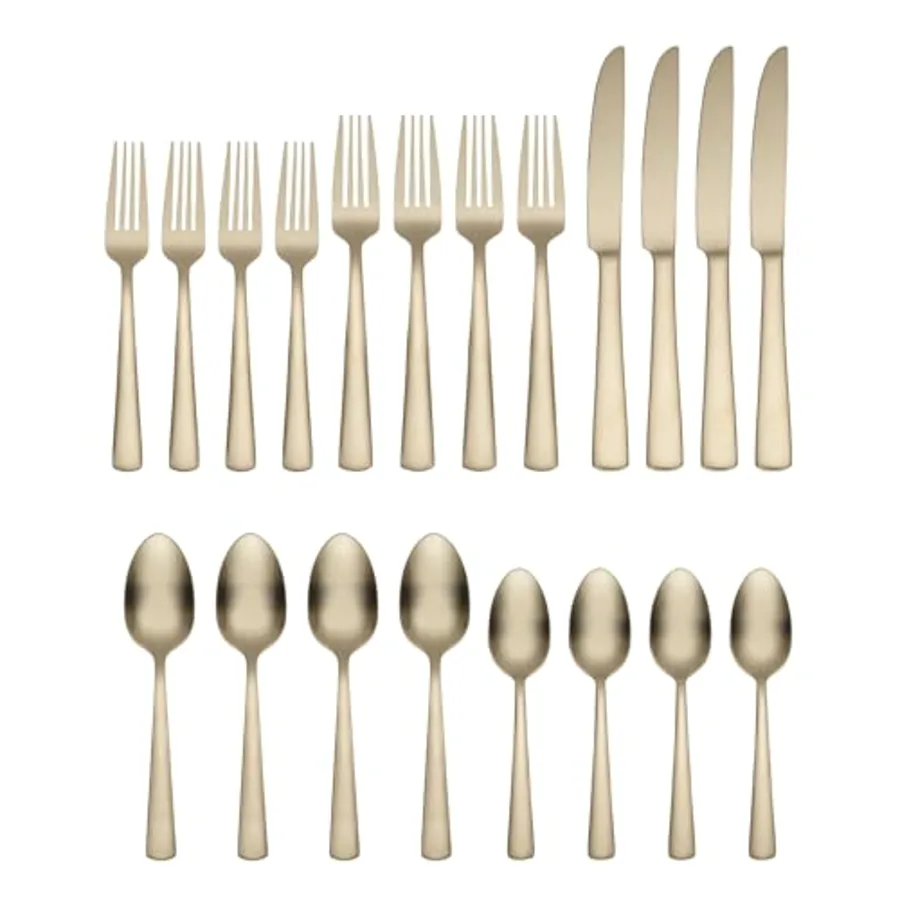 Aptitude Champagne Satin 20-Piece Flatware Set view 2