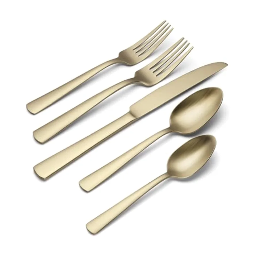 Aptitude Champagne Satin 20-Piece Flatware Set view 3