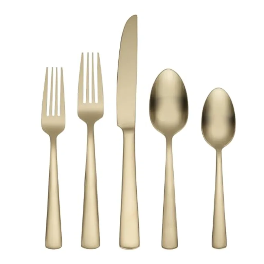 Aptitude Champagne Satin 20-Piece Flatware Set