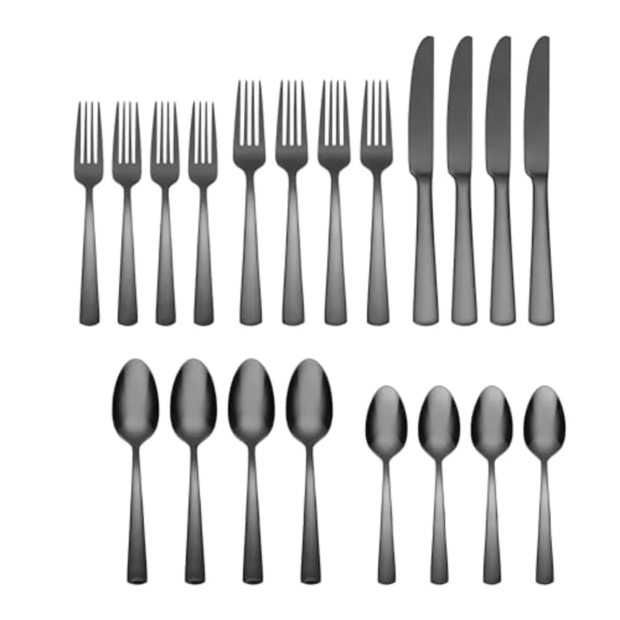 Aptitude Glossy Midnight 20-Piece Flatware Set view 2