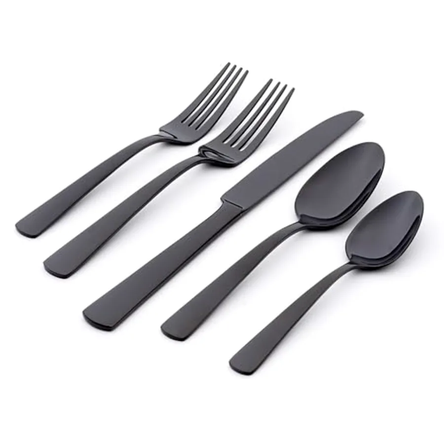 Aptitude Glossy Midnight 20-Piece Flatware Set view 3
