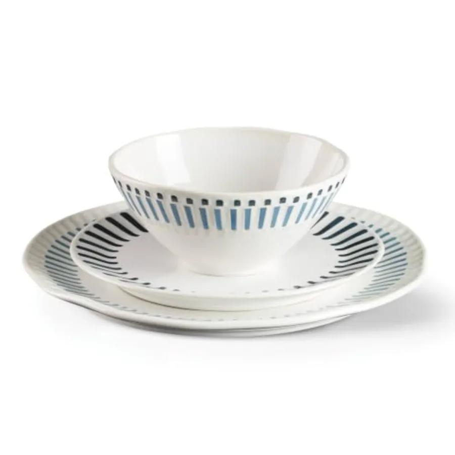 Artisanal Stripe 12 Piece Dinnerware Set view 3