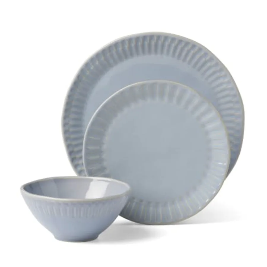 Artisanal Stripe Blue 12 Piece Dinnerware Set view 2