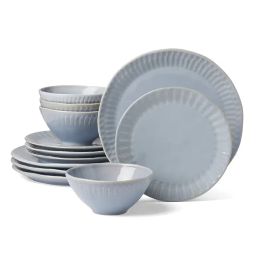 Artisanal Stripe Blue 12 Piece Dinnerware Set