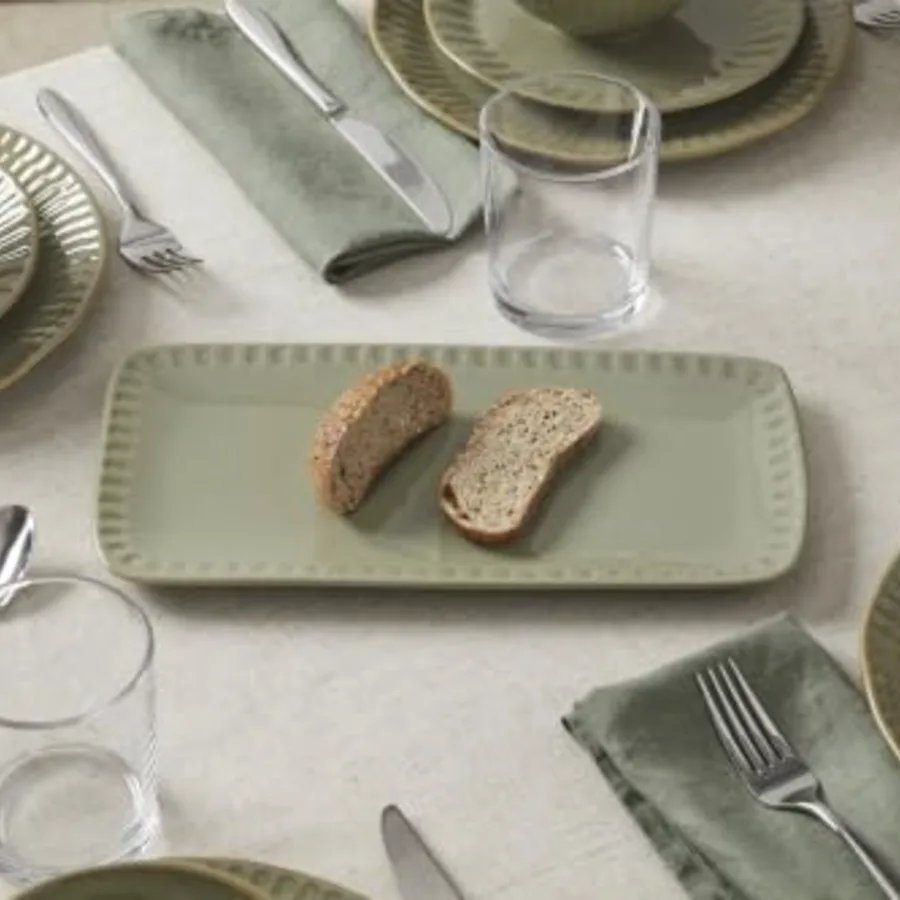 Artisanal Stripe Green Hors Doeuvres Tray view 2