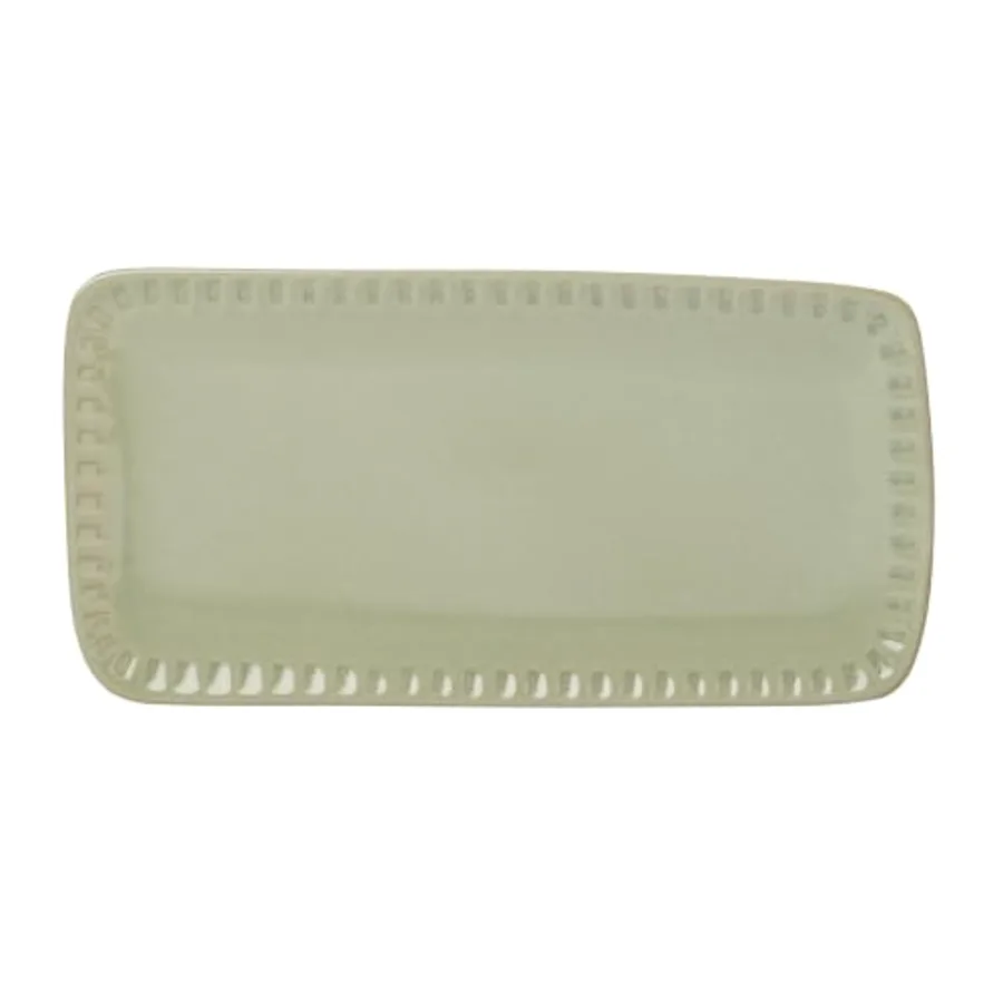 Artisanal Stripe Green Hors Doeuvres Tray