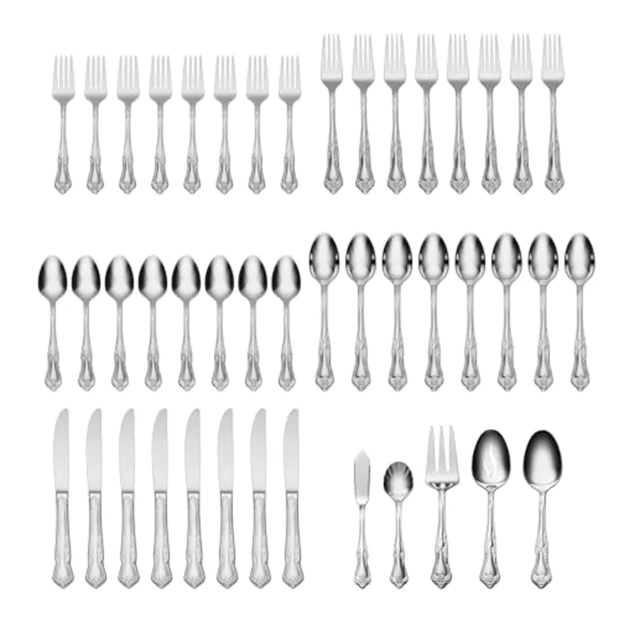 Azalea 45-Piece Everyday Flatware Set with Serving view 2