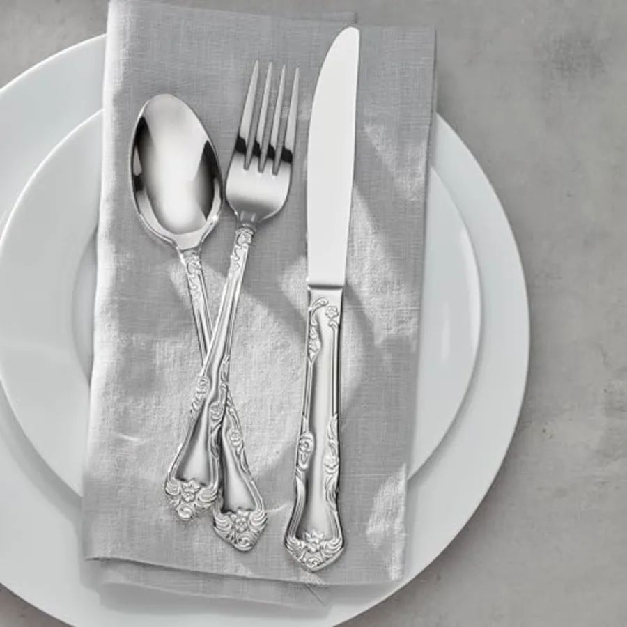 Azalea 45-Piece Everyday Flatware Set with Serving view 5