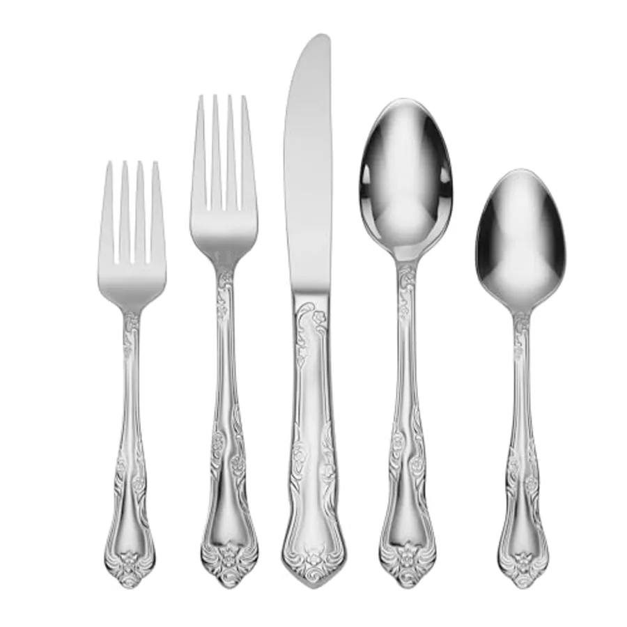 Azalea 45-Piece Everyday Flatware Set with Serving