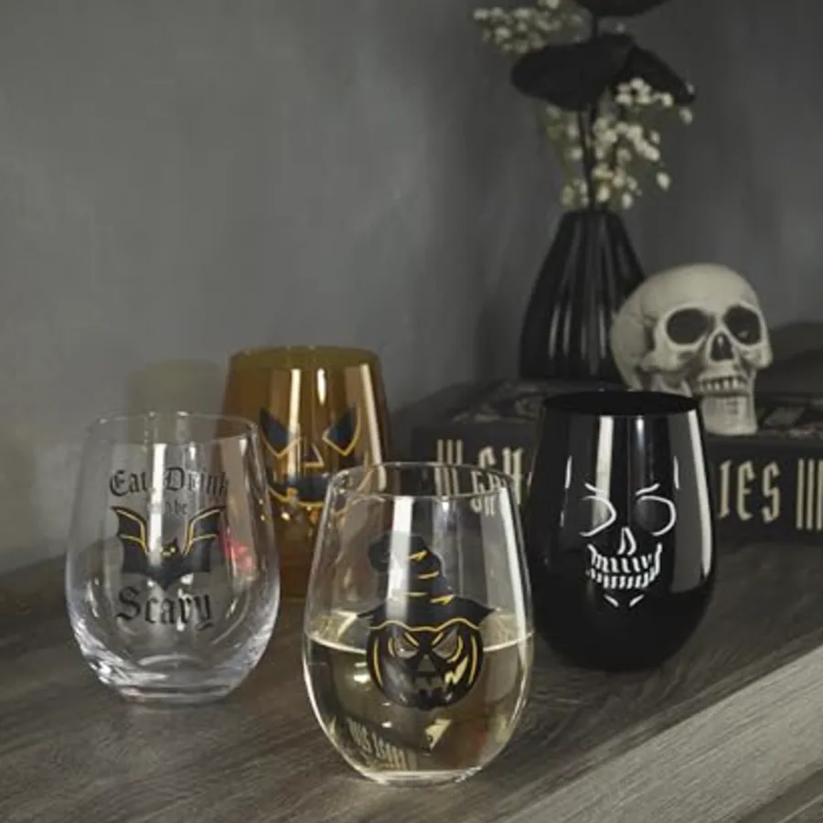 Barware Vintro Halloween Stemless Wine Glasses view 3
