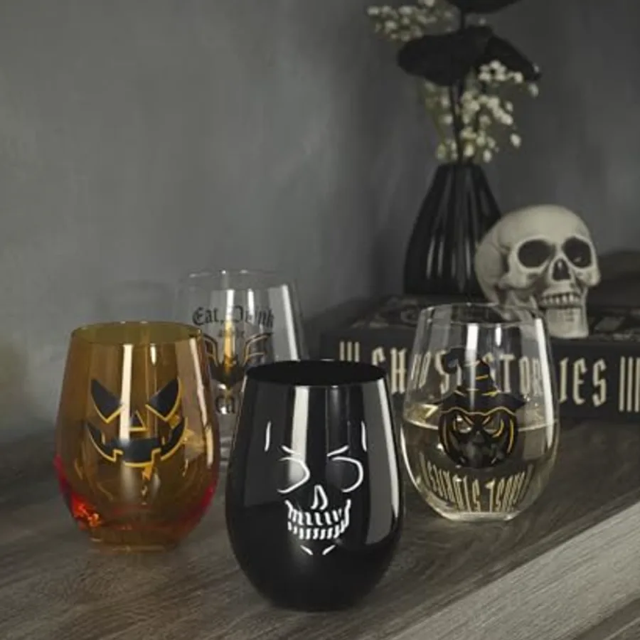 Barware Vintro Halloween Stemless Wine Glasses view 4