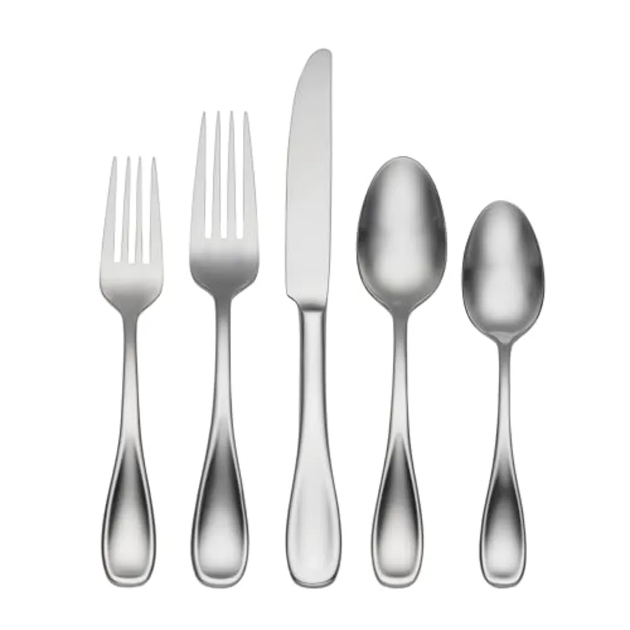 Brushed Satin Voss 45 Piece Everyday Flatware