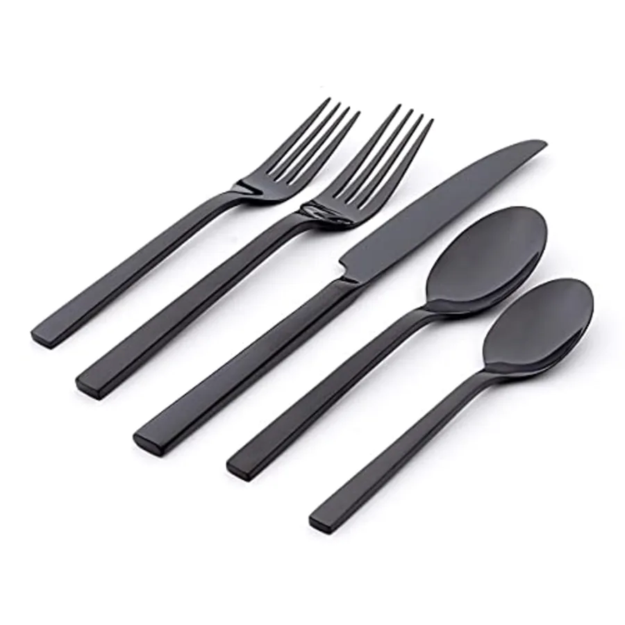 Chefs Table Black 20 Piece Everyday Flatware