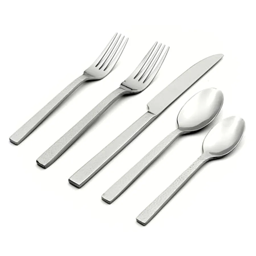 Chefs Table Hammered 45 Piece Everyday Flatware Set