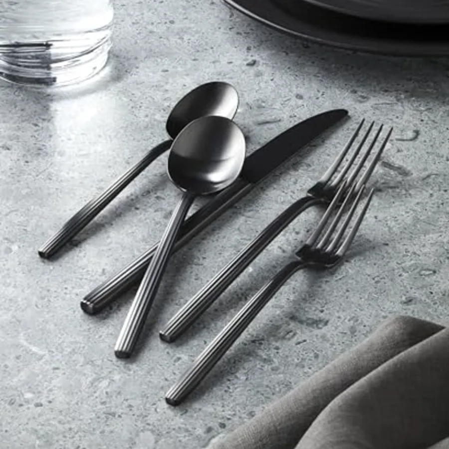 Dean Satin Black 20 Piece Flatware Set view 4