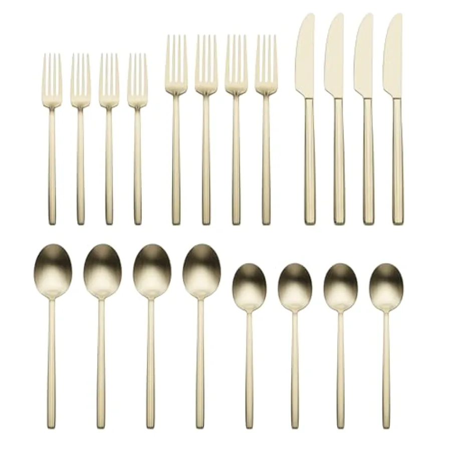 Dean Satin Champagne 20 Piece Flatware Set view 2
