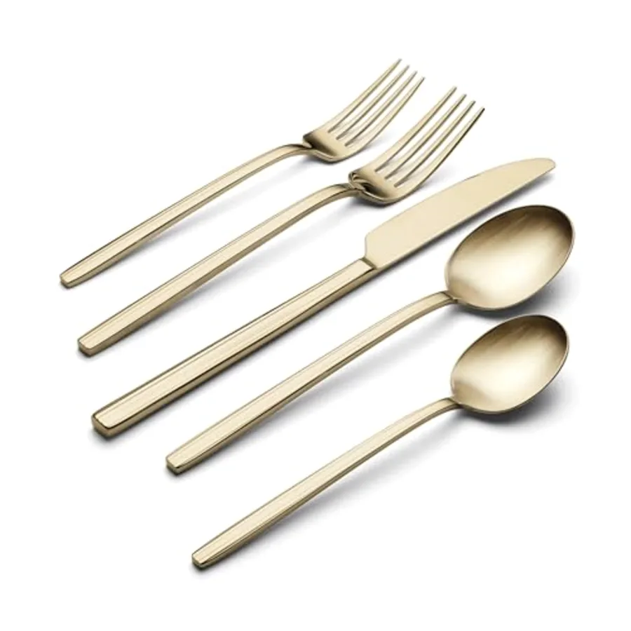 Dean Satin Champagne 20 Piece Flatware Set view 3