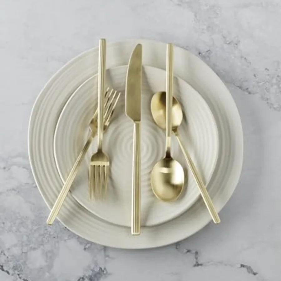 Dean Satin Champagne 20 Piece Flatware Set view 4