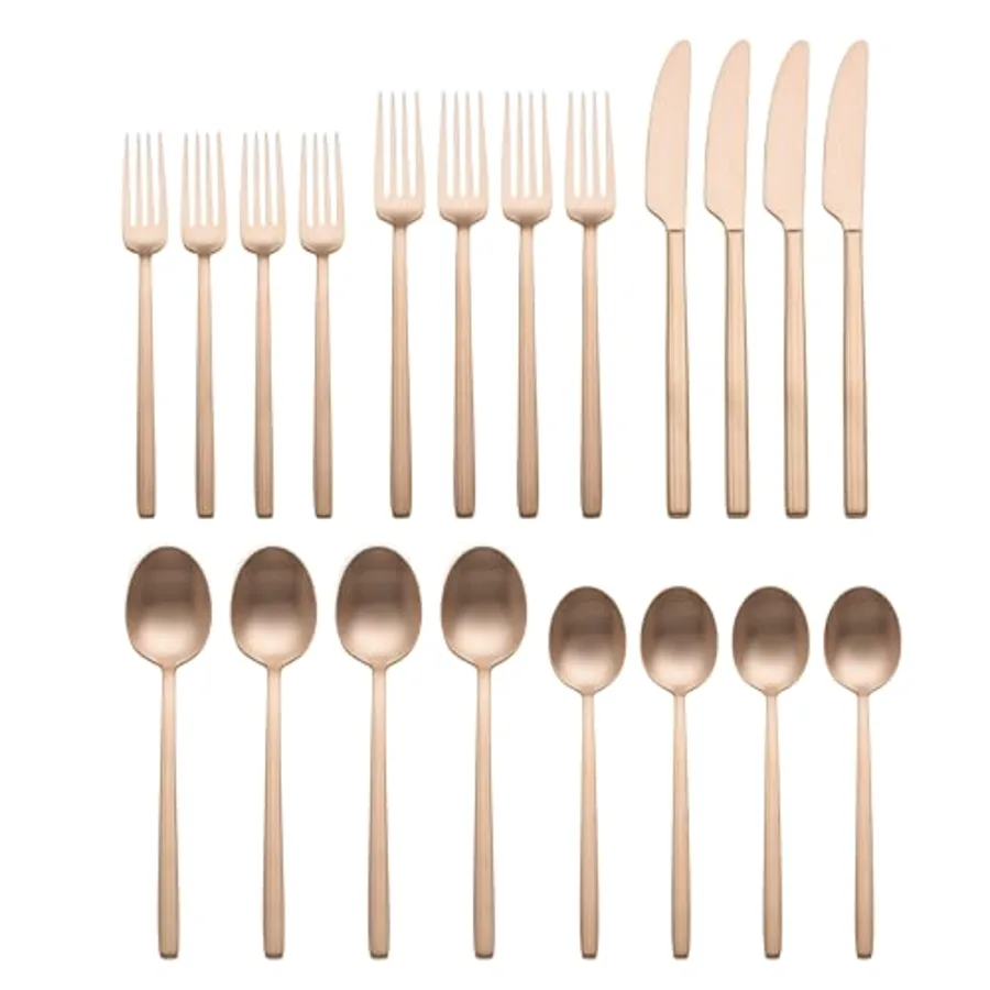 Dean Satin Rose Gold 20-Piece Flatware Set view 2