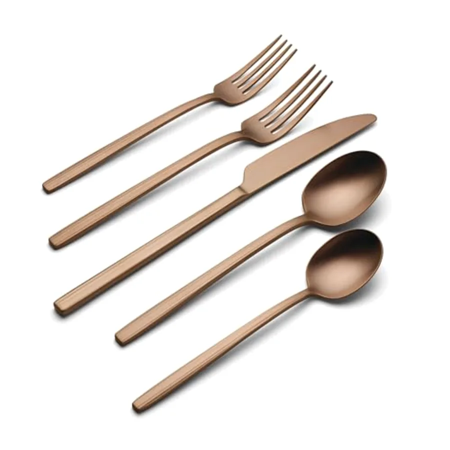 Dean Satin Rose Gold 20-Piece Flatware Set view 3
