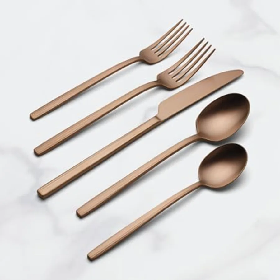 Dean Satin Rose Gold 20-Piece Flatware Set view 5