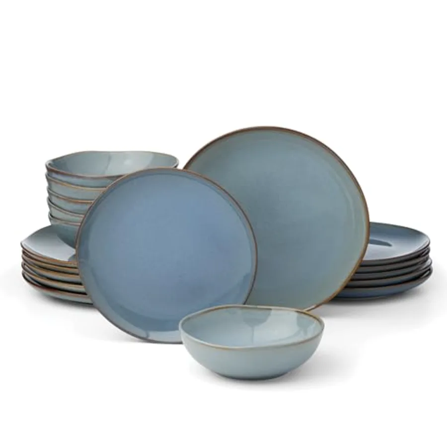 Dinnerware Set Organic Shades Blue 18-Piece Dinnerware Set