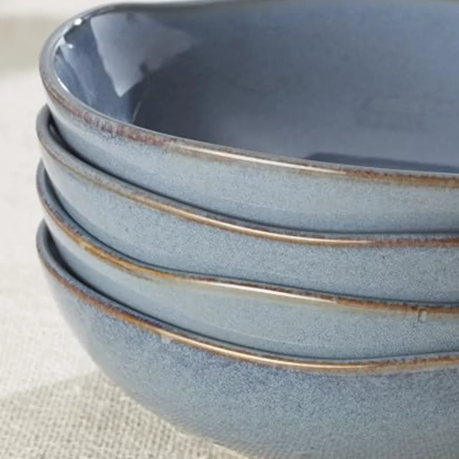 Dinnerware Set Organic Shades Blue Pasta Bowls view 3