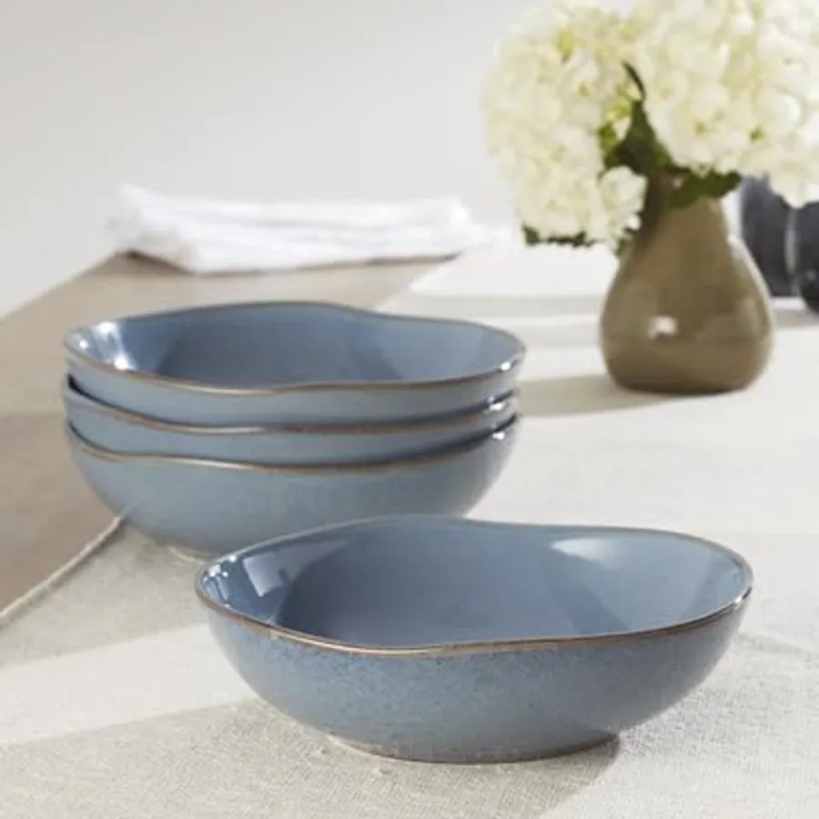Dinnerware Set Organic Shades Blue Pasta Bowls view 4