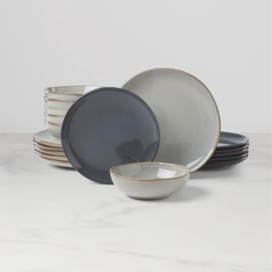 Dinnerware Set Organic Shades Gray 18-Piece Dinnerware Set view 2