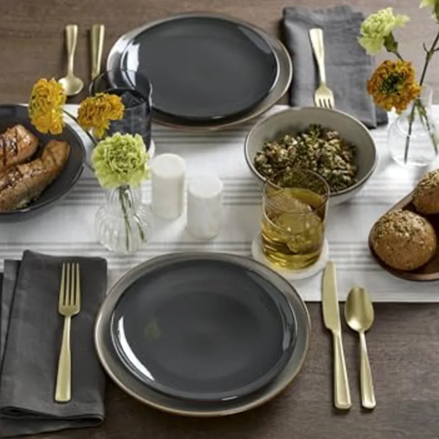 Dinnerware Set Organic Shades Gray 18-Piece Dinnerware Set view 3