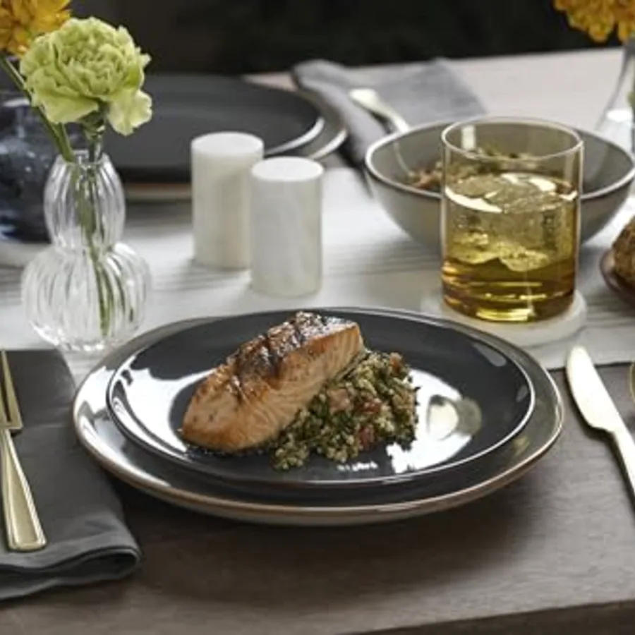 Dinnerware Set Organic Shades Gray 18-Piece Dinnerware Set view 4