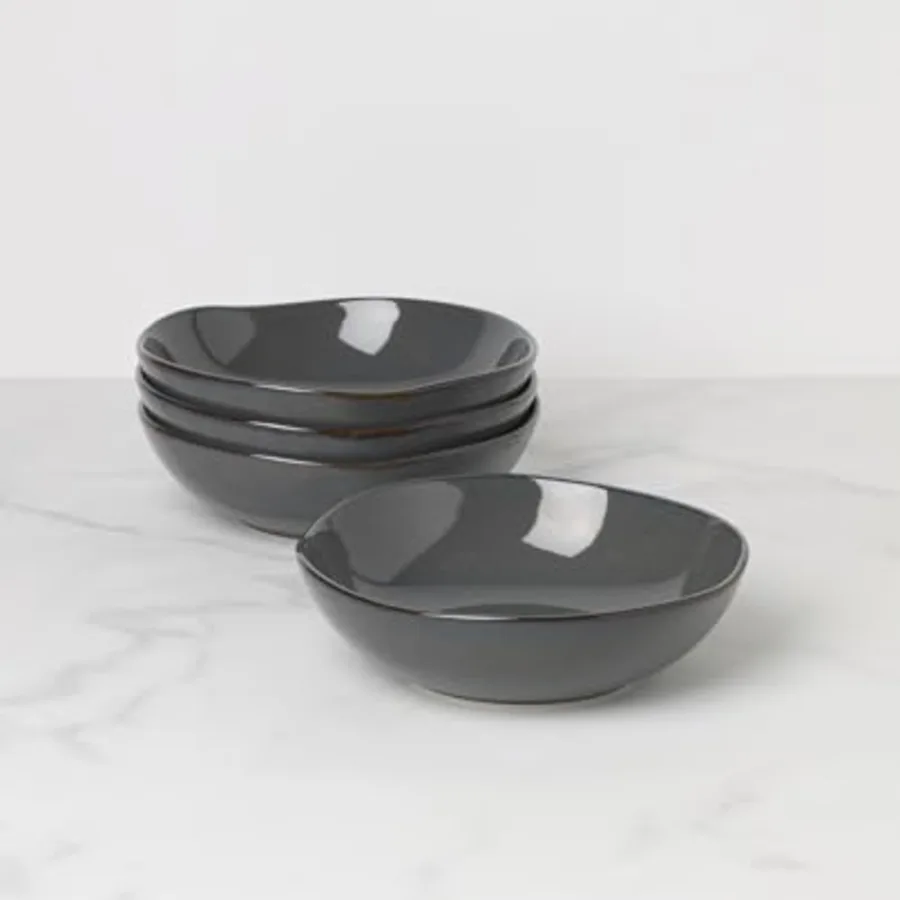 Dinnerware Set Organic Shades Gray Pasta Bowls view 2