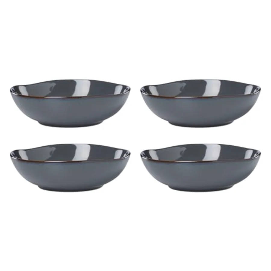 Dinnerware Set Organic Shades Gray Pasta Bowls