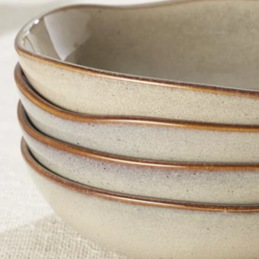 Dinnerware Set Organic Shades Oatmeal Pasta Bowls view 3