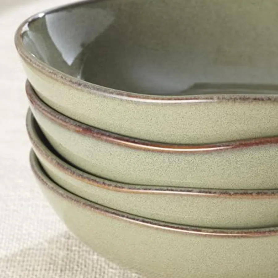 Dinnerware Set Organic Shades Sage Green Pasta Bowls view 3