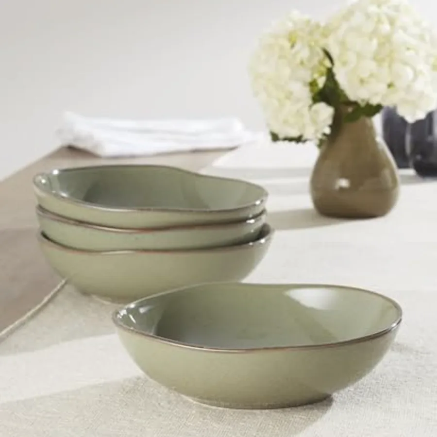Dinnerware Set Organic Shades Sage Green Pasta Bowls view 4