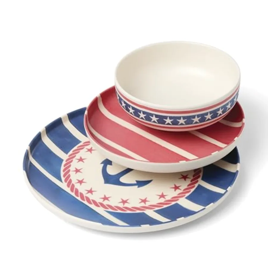 Dinnerware Sets 24 Seven Melamine Aweigh We Go 18-Piece view 3